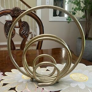 Gold Spiral Metal Sculpture